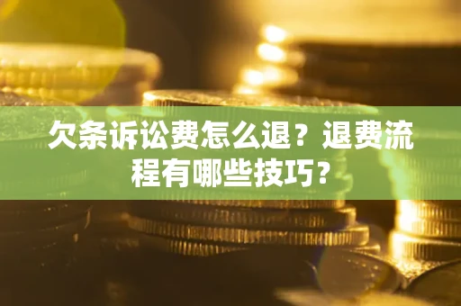 北京欠条诉讼费怎么退？退费流程有哪些技巧？